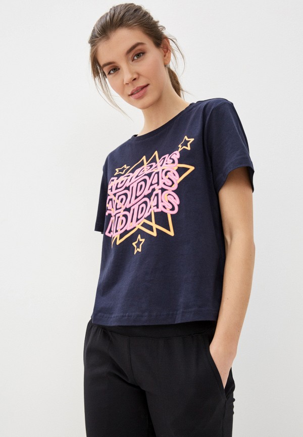 

Футболка adidas, Синий, adidas AD002EWHLRP7
