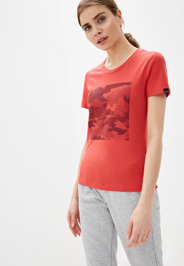 

Футболка adidas, Красный, W BOXED CAMO T