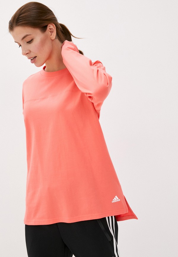 

Лонгслив adidas, Коралловый, W MHS WORD TEE