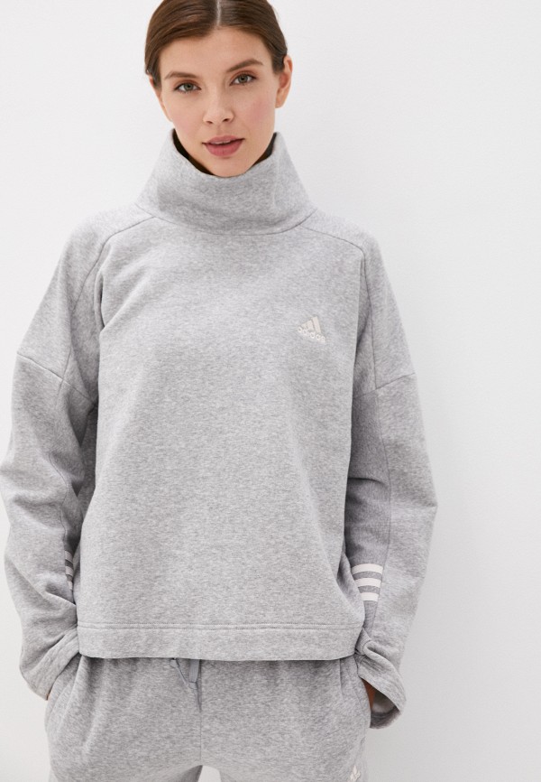 

Свитшот adidas, Серый, W E COMF FN SWT