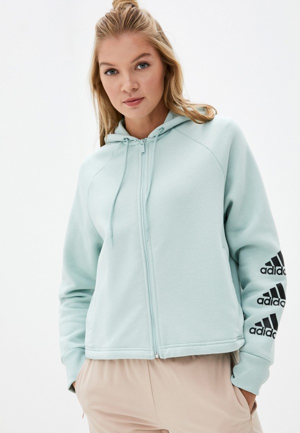 

Толстовка adidas, Зеленый, W STACKED FZ HD