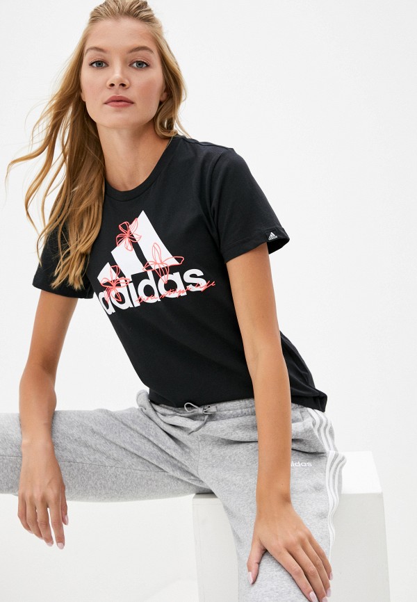

Футболка adidas, Черный, W FLORAL T