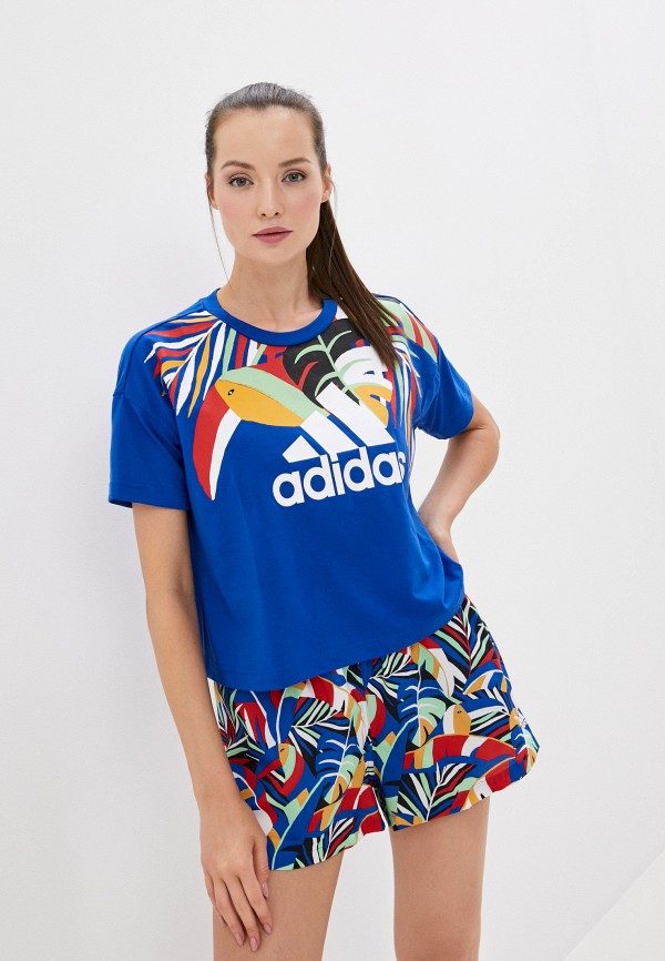 

Футболка adidas, Синий, W FARM T