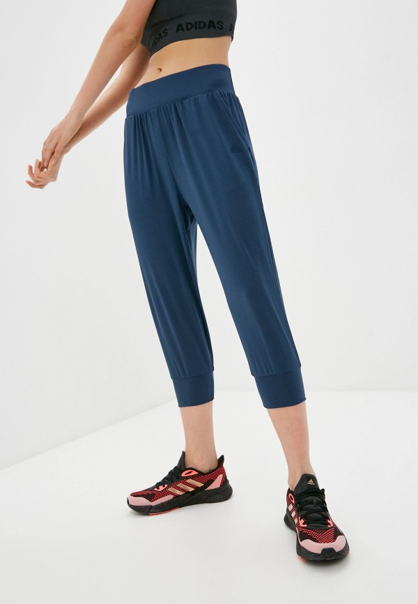 

Брюки спортивные adidas, Синий, YOGA KNIT CAPRI