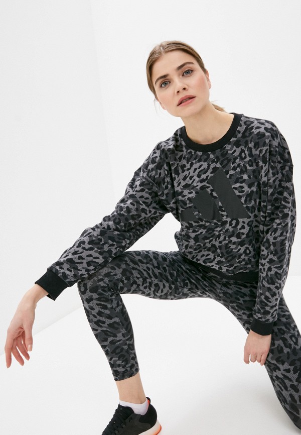

Свитшот adidas, Серый, W AOP CREW