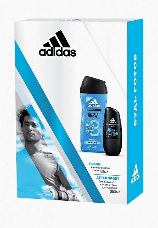 

Набор для ванны и душа adidas, Fresh+after sport антиперспирант ролик 50 мл+ гель 250 мл, Прозрачный