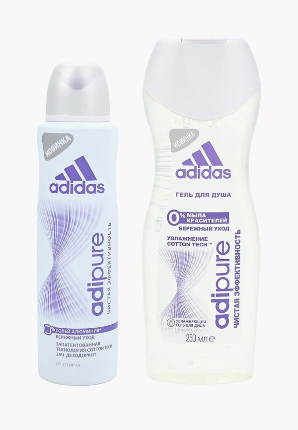 

Набор для ванны и душа adidas, Adipure. Антиперспирант спрей 150 мл + гель 250 мл, Прозрачный