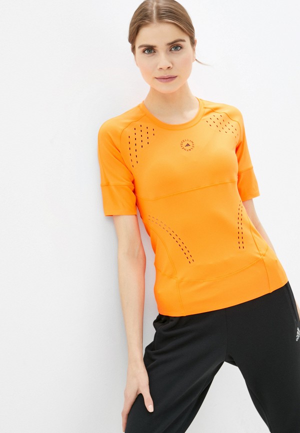 Футболка спортивная adidas by Stella McCartney оранжевого цвета