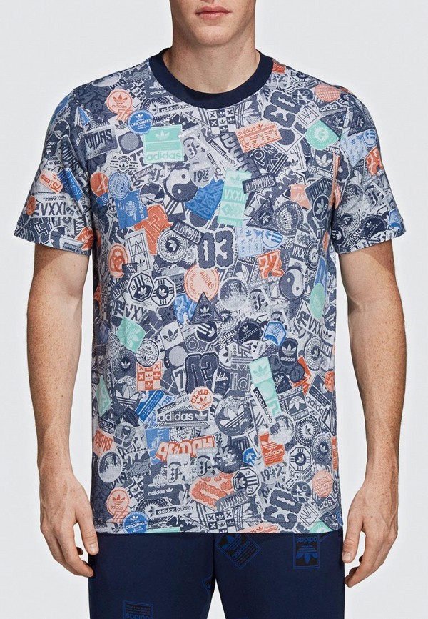 

Футболка adidas Originals, STCKERBOMB TEE, Синий