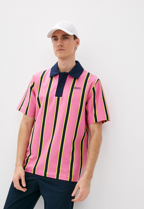 

Поло adidas Originals, Розовый, STRIPE POLO