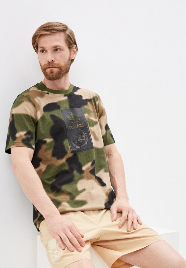 

Футболка adidas Originals, Разноцветный, CAMO AOP TONGUE