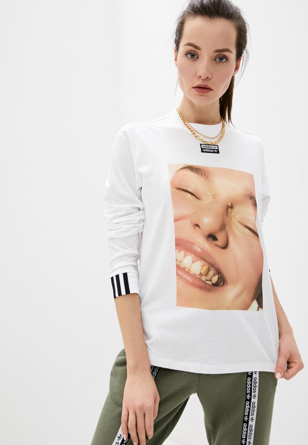 

Лонгслив adidas Originals, Белый, adidas Originals AD093EWHLJB5