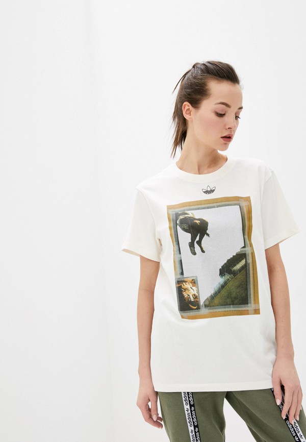 

Футболка adidas Originals, Бежевый, adidas Originals AD093EWHLJM5