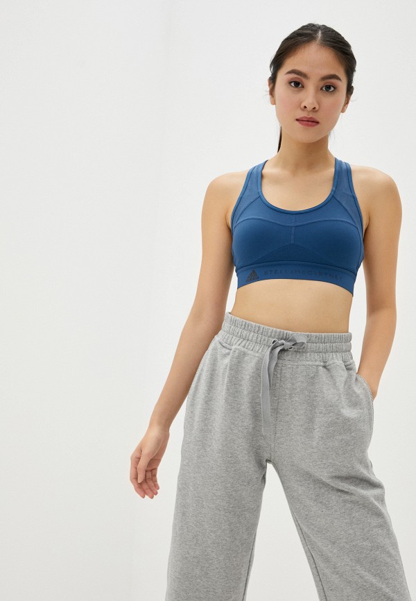 

Топ спортивный adidas by Stella McCartney, Голубой, ADIDAS BY STELLA MCCARTNEY Essentials Bra