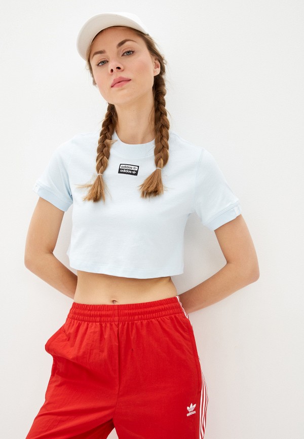 

Топ adidas Originals, Голубой, TEE CROPPED