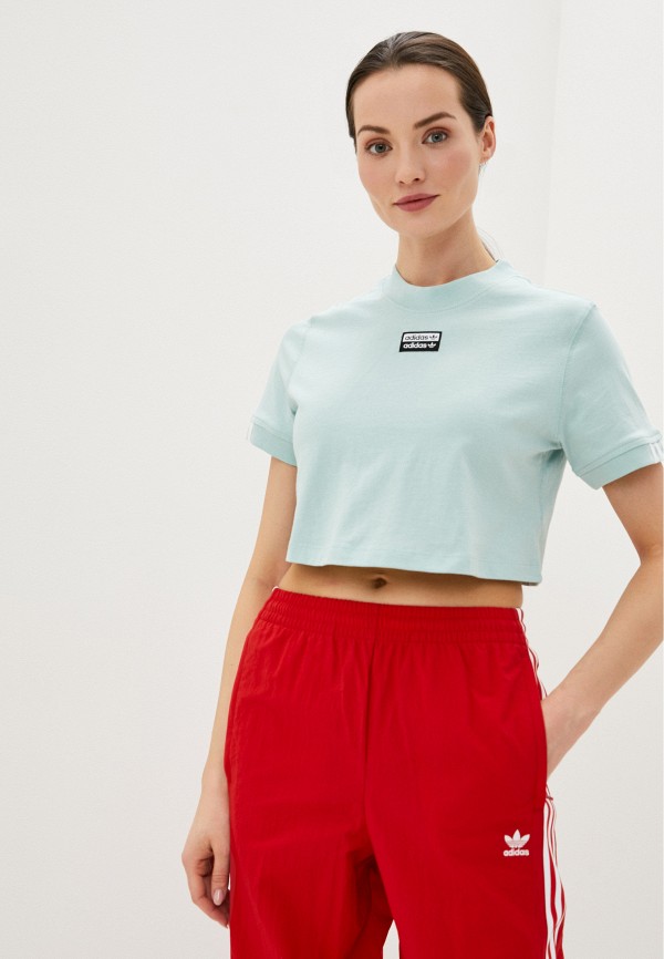

Топ adidas Originals, Голубой, TEE CROPPED