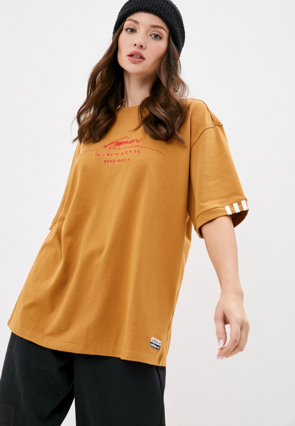 

Футболка adidas Originals, Коричневый, adidas Originals AD093EWJMAH7