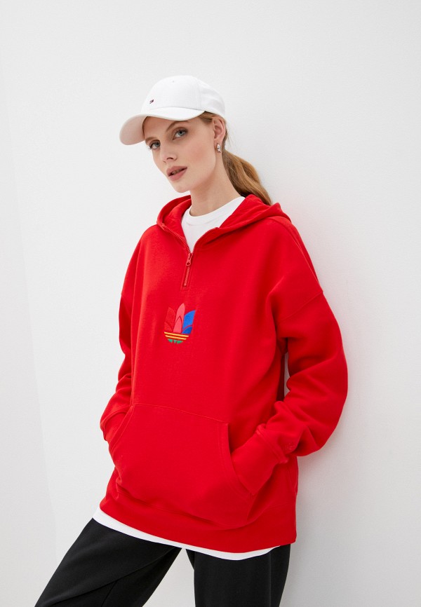 

Толстовка adidas Originals, Красный, HALFZIP HOODIE