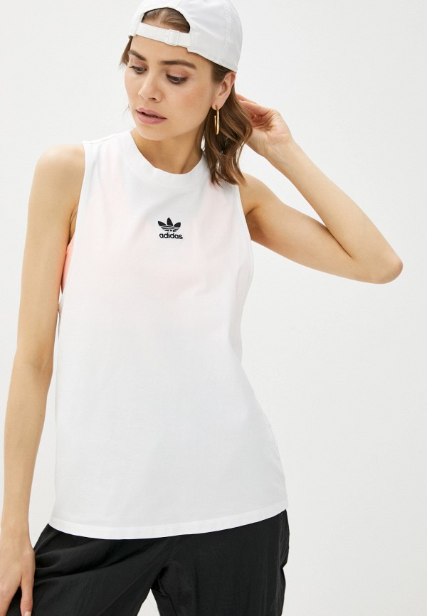 Белая спортивная майка adidas