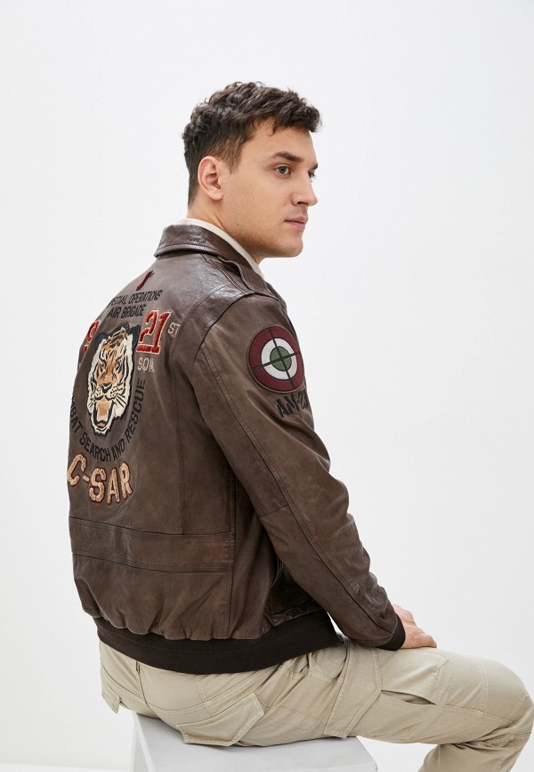 

Куртка кожаная Aeronautica Militare, Коричневый