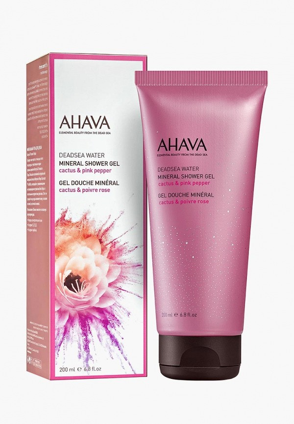

Гель для душа Ahava, Прозрачный, Deadsea Water Минеральный кактус и розовый перец, 200 мл