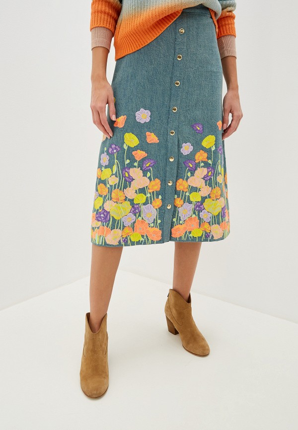 

Юбка джинсовая Alice + Olivia, Голубой, Alice + Olivia AL054EWFYVU5