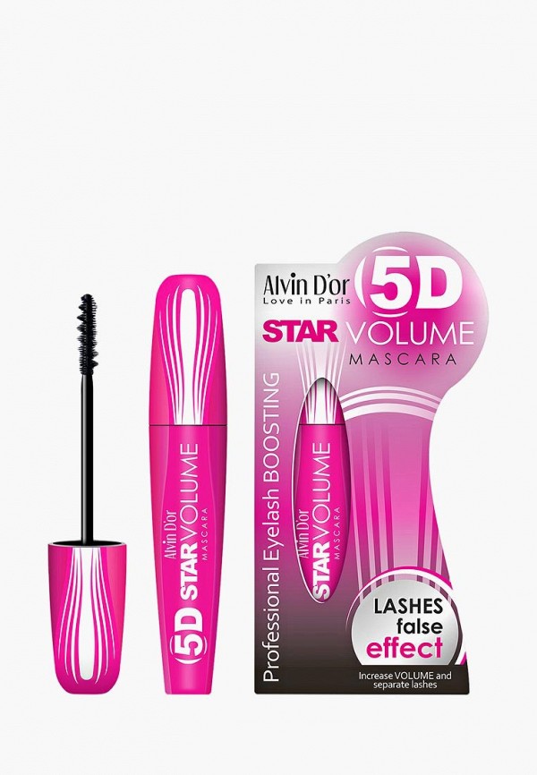 

Тушь для ресниц Alvin D'or, Прозрачный, Star Volume 5D lashes false effect, Звёздный объём 5D с эффектом накладных ресниц