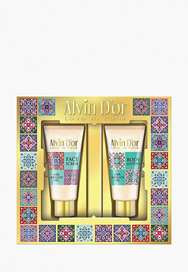 

Набор для ухода за телом Alvin D'or, Белый, SPA с аргановым маслом K скраб для лица, 50мл+лосьон для тела, 50мл