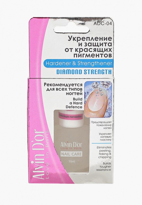 

Средство для укрепления ногтей Alvin D'or, Прозрачный, Укрепление и защита от красящих пигментов, 15 мл