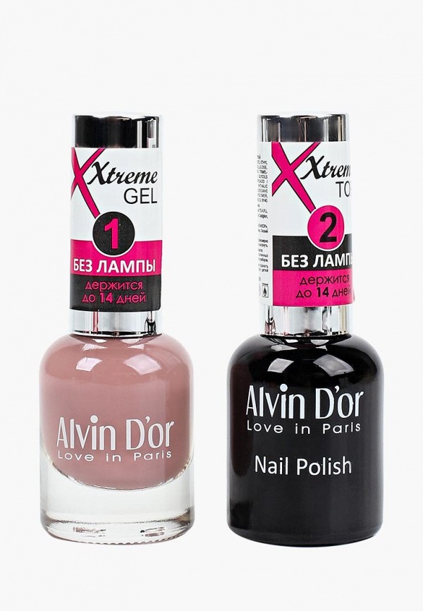 

Набор лаков для ногтей Alvin D'or, Прозрачный, Гель Xtreme extreme (Лак+Top) 2х15мл.5239 тон MIX 39