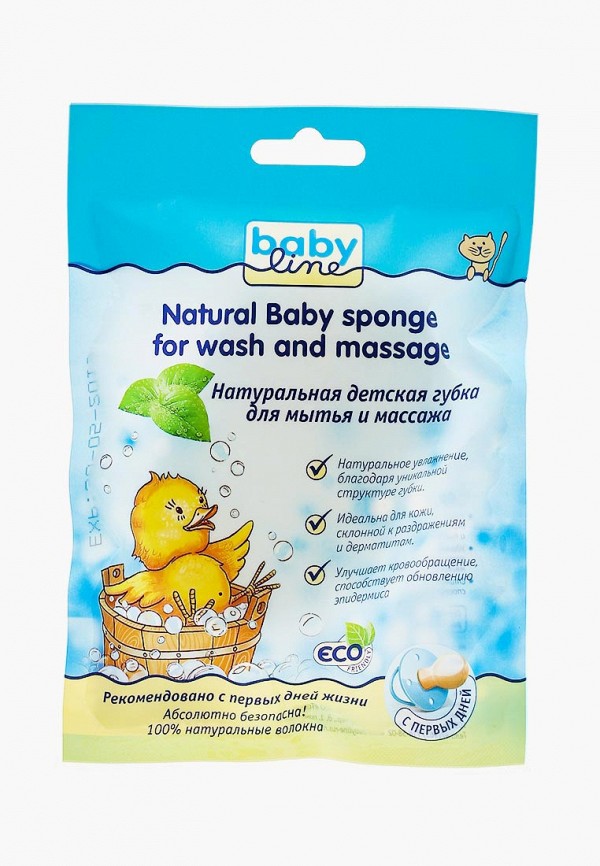 

Губка для тела Babyline, Детская для мытья и массажа Натуральная
