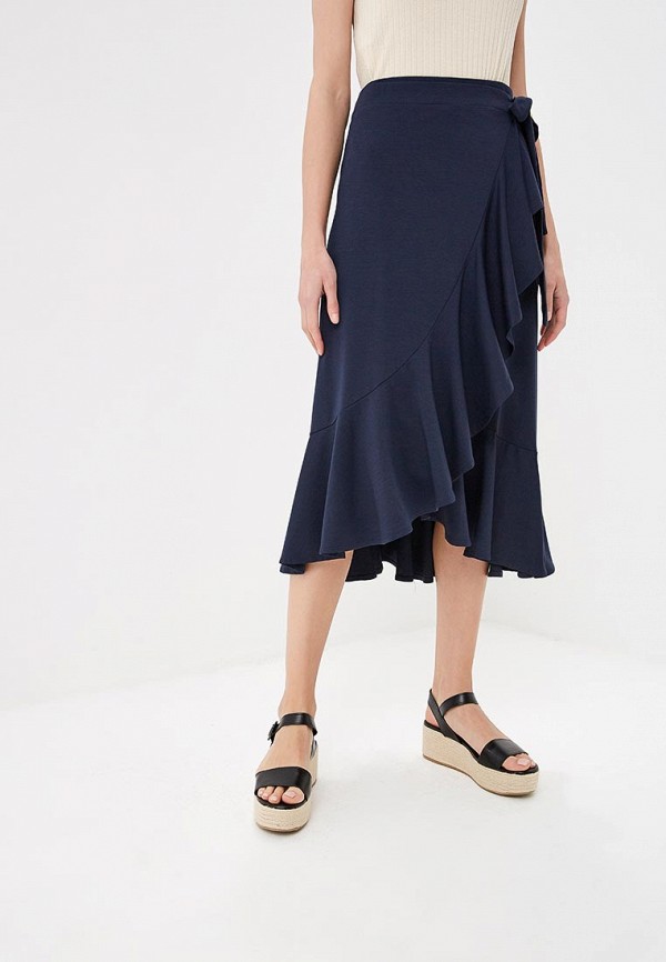 

Юбка Banana Republic, KNIT FLOUNCE MIDI WRAP SKIRT, Синий
