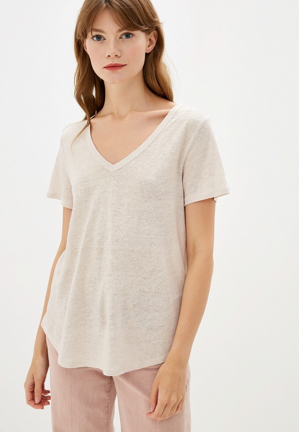 

Футболка Banana Republic, Розовый, I LINEN FOIL VEE SPR19
