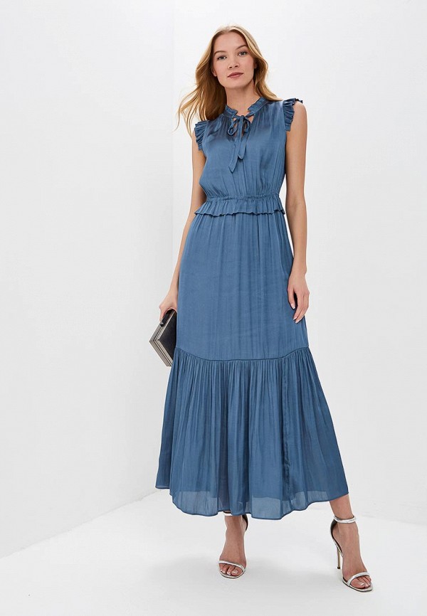 

Платье Banana Republic, SL TIE NECK MAXI SOLID, Синий