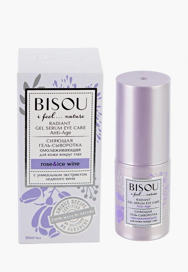 

Сыворотка для лица Bisou, Прозрачный, ОМОЛАЖИВАЮЩАЯ для кожи вокруг глаз, светоотражающий, увлажняющий и регенерирующий комплекс , 30 мл