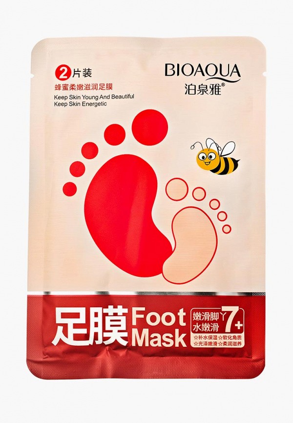 

Маска для ног Bioaqua, Прозрачный, Медовая, 1 пара