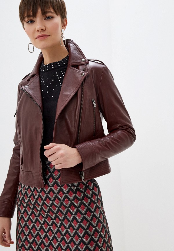 

Куртка кожаная Blouson, Бордовый