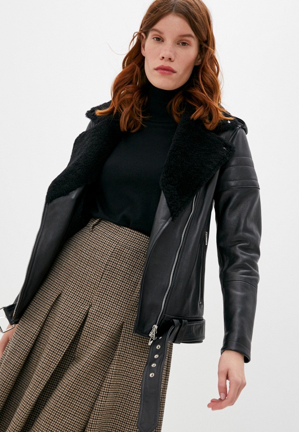 

Куртка кожаная Blouson, Черный, SALLY