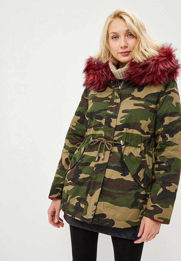 

Парка B.Style, B.Style BS002EWXWE24, Хаки;бордовый