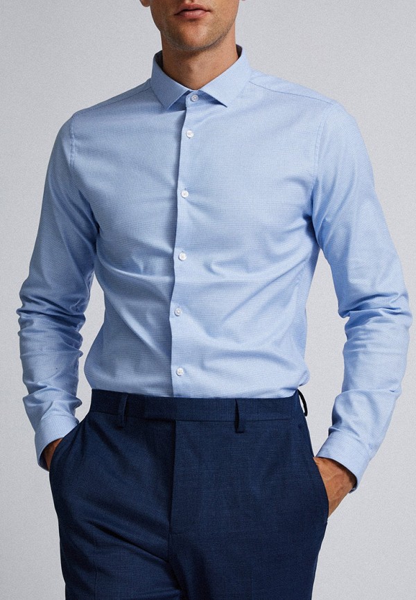 

Рубашка Burton Menswear London, Голубой, Burton Menswear London BU014EMGKDW4
