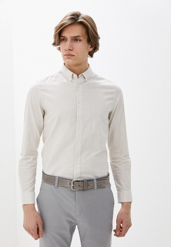 

Рубашка Burton Menswear London, Бежевый, Burton Menswear London BU014EMLFKY7