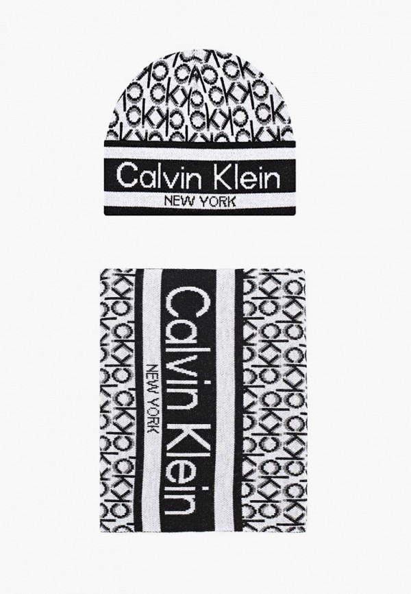 

Комплект Calvin Klein, Разноцветный, шапка и шарф 30х170 см