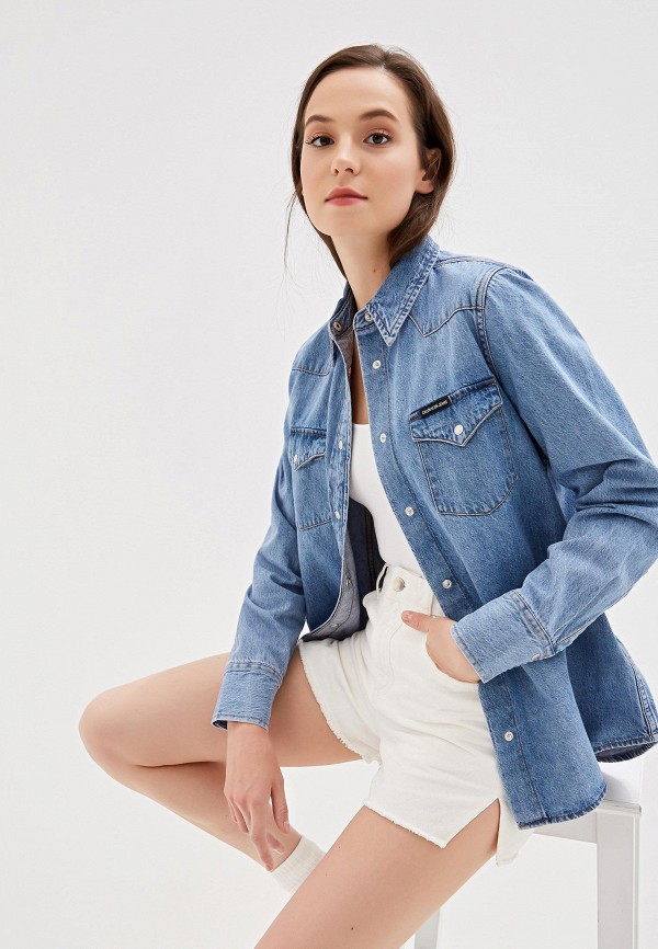 

Рубашка джинсовая Calvin Klein Jeans, Голубой, Calvin Klein Jeans CA939EWFQXD8