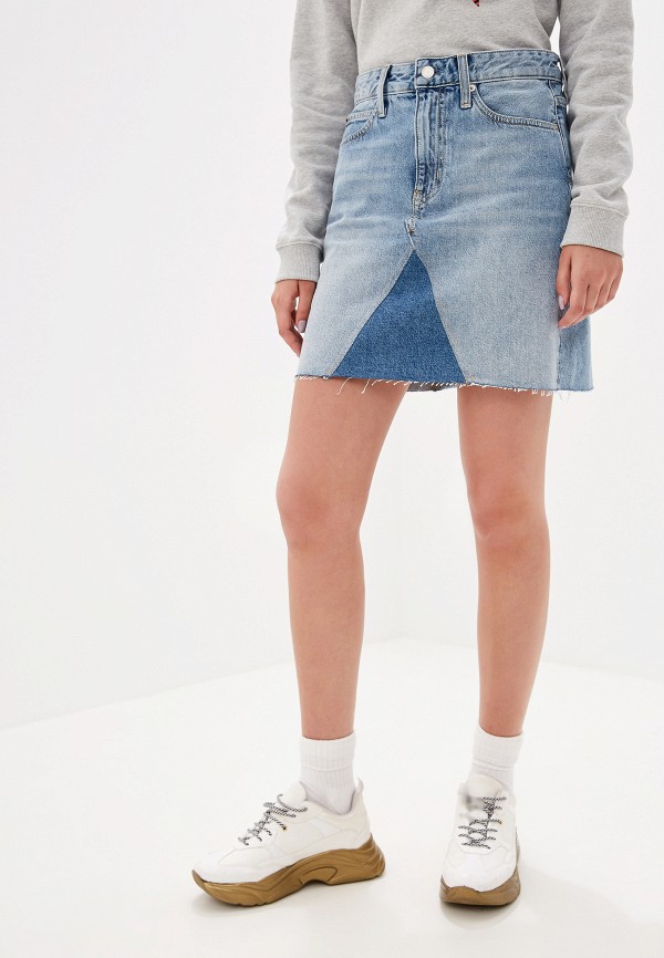 

Юбка джинсовая Calvin Klein Jeans, Голубой, Calvin Klein Jeans CA939EWFQYE2