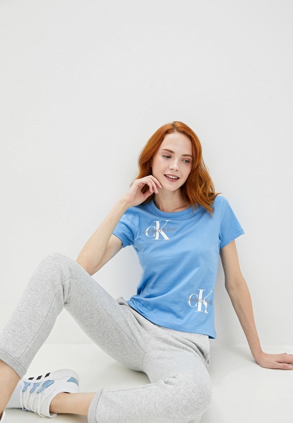 

Футболка Calvin Klein Jeans, Голубой, Calvin Klein Jeans CA939EWFQZB7