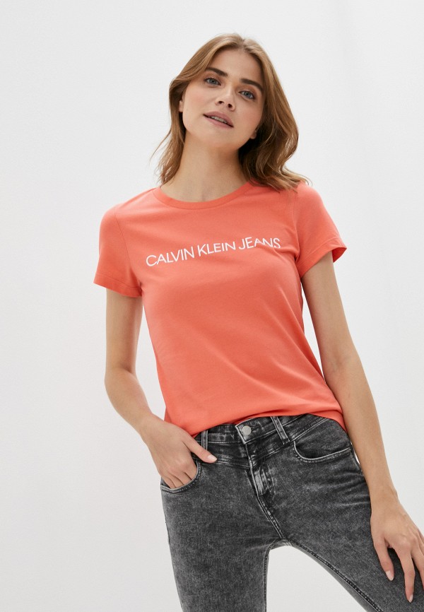 

Футболка Calvin Klein Jeans, Коралловый, Calvin Klein Jeans CA939EWJTID3