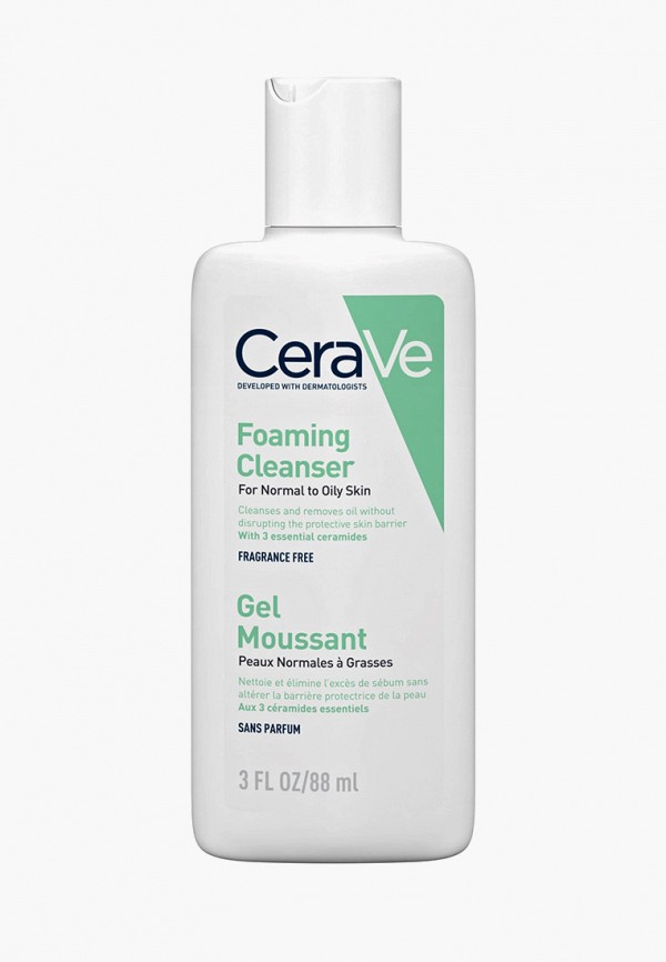 

Гель для лица CeraVe, Белый, очищающий для нормальной и жирной кожи лица и тела, 88 мл