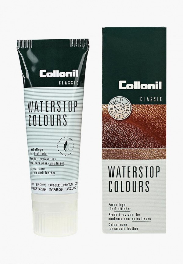 Крем для обуви Collonil Waterstop Colours, коричневый, для гладкой кожи, 75 мл.