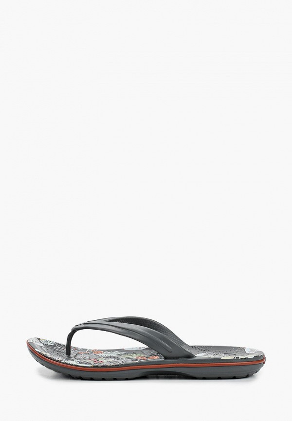 

Сланцы Crocs, Серый, Crocband Botanical Print Flip