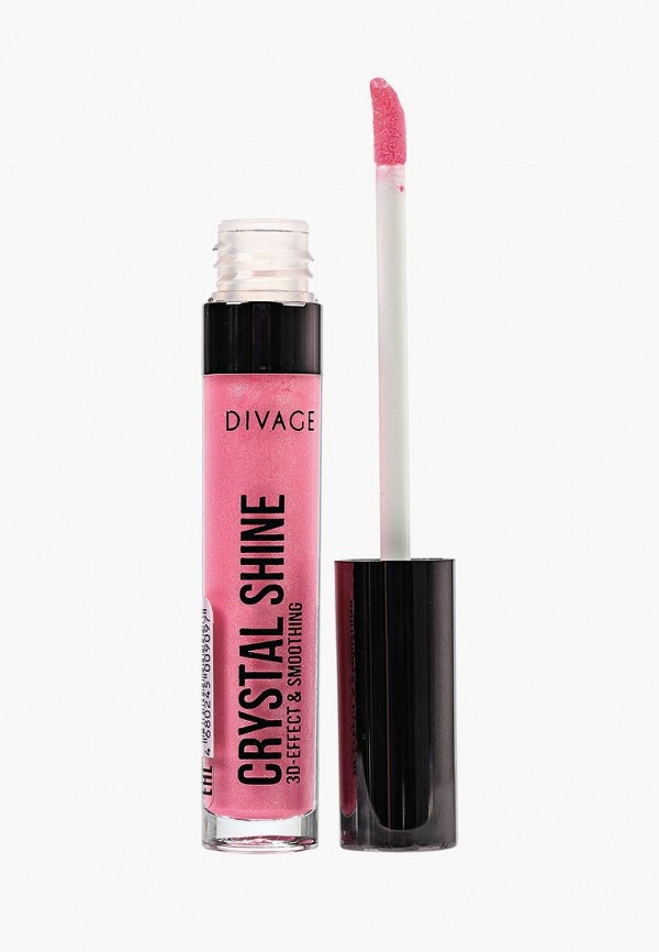 

Блеск для губ Divage, Розовый, с сияющими частицами Lip Gloss Crystal Shine № 10
